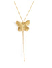 Medium-length 18K gold plated butterfly Y-necklace