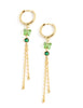 Gold hoop and peridot Swarovski crystal butterfly earrings