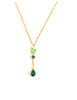Peridot Swarovski crystal butterfly and emerald drop necklace