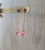 Rose peach Swarovski crystal drop stud earrings