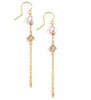 Rose freshwater pearl and diamond-cut crystal earrings