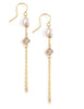 Freshwater pearl and diamond-cut crystal earrings