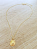 Dige Designs short gold seashell necklace with Swarovski crystal