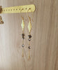 Gold dangle earrings with Black Diamond Austrian crystals