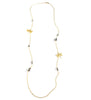 Long 18K gold plated dragonfly necklace with Black Silver Night Swarovski crystals