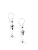 Silver dangle earrings with Black Diamond Austrian crystals