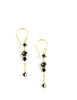 Gold earrings with black Austrian crystals