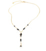 Short 18K gold plated Y-necklace with black Swarovski crystals