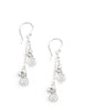 Silver swirl coin earrings with clear Austrian crystals