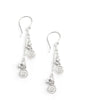 Rhodium plated swirl coin earrings with Swarovski crystals