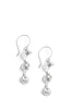 Silver swirl coin earrings with clear Austrian crystals