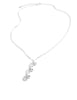 Short triple-swirl coin necklace with Austrian zirconia