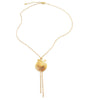 Medium-length 18K gold plated seashell statement Y-necklace