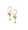 18K gold plated seashell earrings with crystal charms