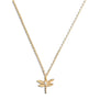 Short 18K gold plated dragonfly necklace with crystal