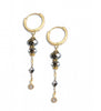 18K gold plated hoop earrings with Black Silver Night Swarovski crystals