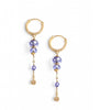 18K gold plated hoop earrings with Tanzanite Swarovski crystals