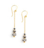 18K gold plated dangle earrings with Black Silver Night Swarovski crystals