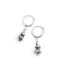 Rhodium plated hoop earrings with Black Silver Night Swarovski crystals