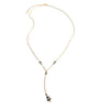 18K Gold Plated Y Necklace with Black Silver Night Swarovski Crystals