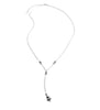 Silver Y Necklace with Black Silver Night Swarovski Crystals