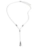 Silver plated Y Necklace with Black Silver Night Swarovski Crystals