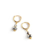 18K gold plated huggie earrings with Black Silver Night Swarovski crystals