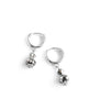 Rhodium plated huggie earrings with Black Silver Night Swarovski crystals
