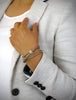 Beige triple wrap leather bracelet with Swarovski crystals - Dige Designs
