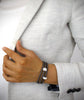 Taupe triple wrap leather bracelet with Swarovski crystals - Dige Designs