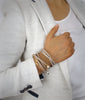 Beige triple wrap leather bracelet with dragonfly and Swarovski crystals 