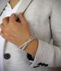 Dige Designs silver reptile-printed leather bracelet