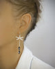 Silver dragonfly and Black Diamond Swarovski crystal earrings