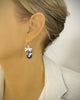 Silver dragonfly earrings with black diamond Swarovski drops