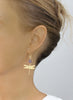 Gold dragonfly earrings with Tanzanite Swarovski drops