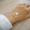 Dige Designs silver heart bracelet with black diamond Swarovski crystals
