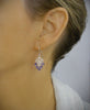 Silver earrings with heart filigree and tanzanite Swarovski crystals