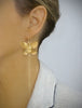Long-length gold plated butterfly earrings
