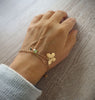 Gold double chain Swarovski crystal butterfly bracelet