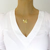 Medium-length 18K gold plated butterfly Y-necklace