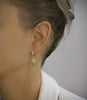 Gold hoop and peridot Austrian ovski butterfly earrings