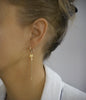 Gold hoop and yellow Austrian crystal butterfly earrings
