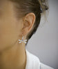 Silver dragonfly and tanzanite Swarovski crystal earrings