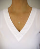 Medium length 18K gold plated necklace with Golden Shadow Swarovski crystal drop