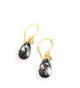 18K gold plated earrings with Black Silver Night Swarovski crystal drops