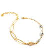 18K gold plated flowerlink bracelet with Black Silver Night Swarovski crystals