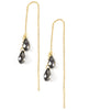 18K gold plated chain threader earrings with "Black Silver Night" Swarovski crystal drops