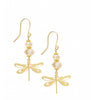 18K gold plated dragonly earrings with Golden Shadow Swarovski crystals