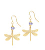 18K gold plated dragonfly earrings with Tanzanite Swarovski crystals.