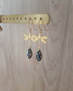 18K gold plated dragonfly earrings with "Black Silver Night" Swarovski crystal drops.